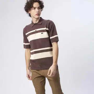 LACOSTE 워시드 니트 피케 셔츠