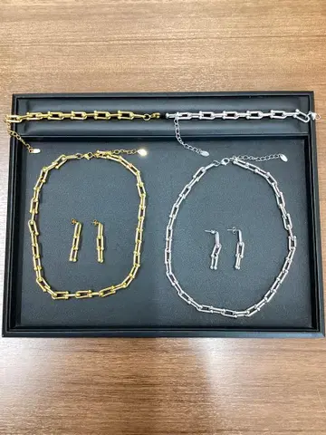 써지컬 스테인리스 목걸이, 귀걸이, 블레스 세트