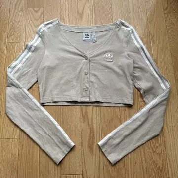 adidas 크롭 T셔츠 숏 기장 M 베이지