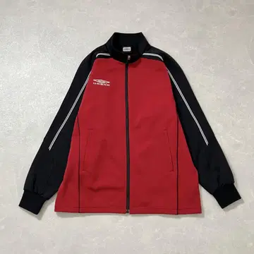 UMBRO 엄브로 트랙 자켓 저지 자수 로고 라인 빨간색 블랙