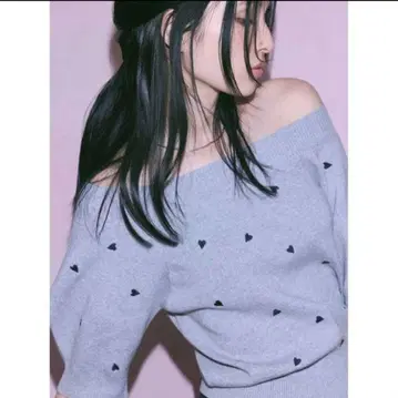 프레이 아이디 2way 퍼프 슬리브 하트 니트 풀오버