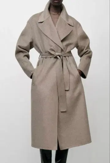 ZARA 벨트 울 블렌드 코트 S 사이즈