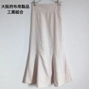 오사카부 직물 제품 조합 머메이드 스커트 롱 허리 밴딩 무지
