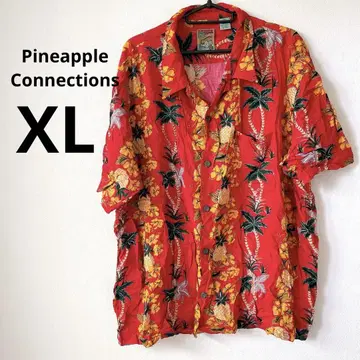 Pineapple Connections 반팔 셔츠 XL 빨간색 레드