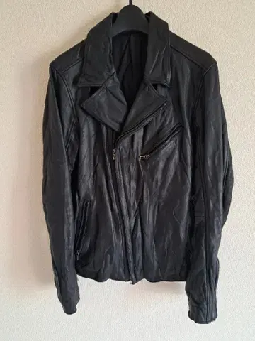 SHELLAC 더블 가죽 라이더 자켓