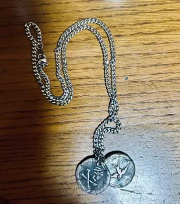 초초레어! 캐리비안의 해적 실버 코인형 펜던트 목걸이