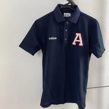 adidas 네이비 피케 셔츠 A 자수