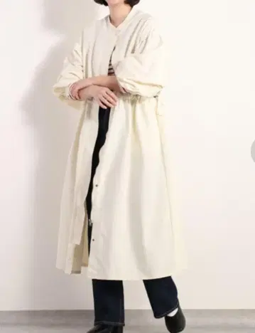 새상품 코트 아우터 밴드 카라 와셔 롱 코트 여성용