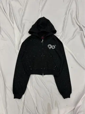 90 Logo Glitter Light Zip Hoodie