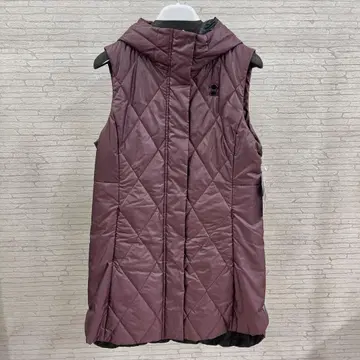 PICONE 퍼플 퀼팅 다운 베스트 후드 부착