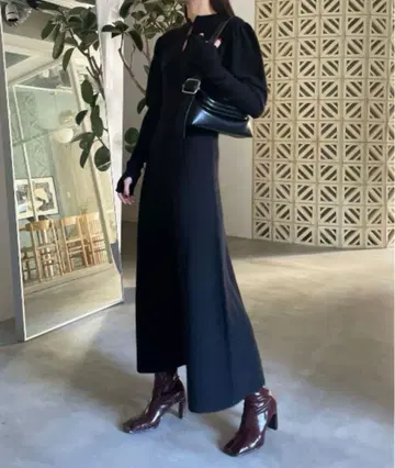 AMERI UND PUFF SLEEVE FIT AND FLARE DRES