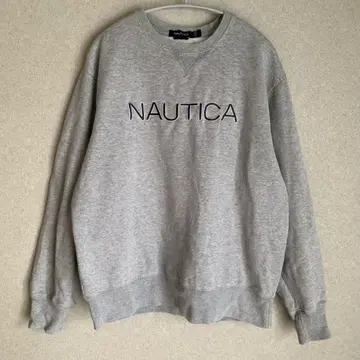 노티카 NAUTICA 자수 로고 맨투맨 트레이닝복 앞 V 그레이 L