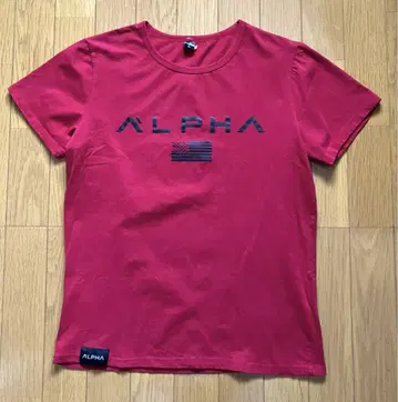 ALPHA 빨간색 T셔츠 L 사이즈 (작음)