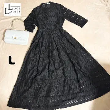 블랙 레이스 롱 원피스 L 사이즈