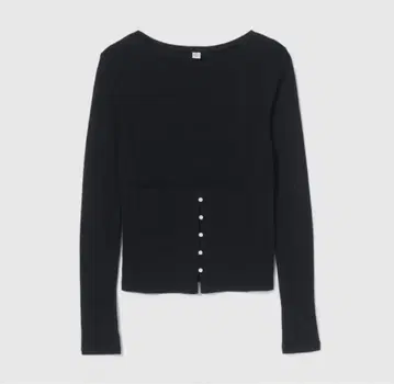 시루무린 Soft sheer 랜덤 RIB 코르셋 상의 블랙