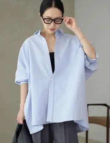 택 포함 새상품! plage Light OX Poncho 셔츠 색스 블루