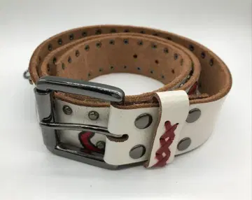 에드하디 Ed Hardy 벨트 스터드 천연 가죽 가죽 화이트 계열