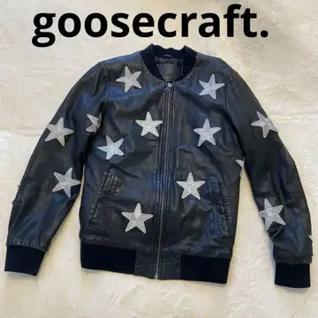 새상품급 goosecraft. 가죽 MA-1 자켓 별 모양 자수