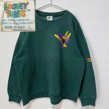 LOONEY TUNES 다크 그린 맨투맨 L 90s USA제