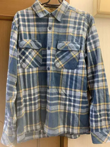 Hurley 긴팔 플란넬 셔츠 M 블루 계열 체크 무늬