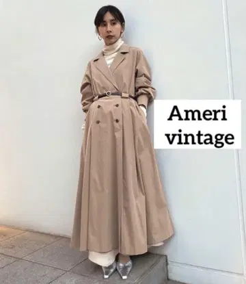 AMERI vintage LONG COAT LIKE BELT DRESS