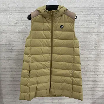 PICONE 후드 부착 베이지 퀼팅 다운 베스트