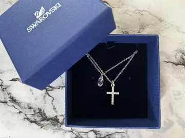 Swarovski 크로스 목걸이 2연