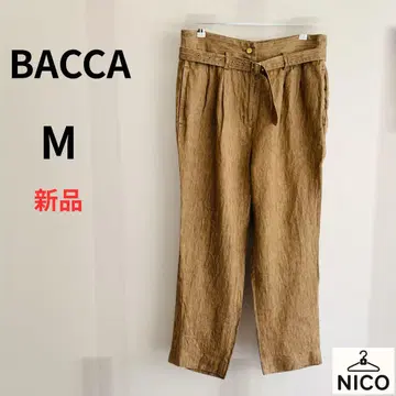 새상품급 BACCA 린넨 하이웨스트 테이퍼드 팬츠 턱 팬츠 벨트
