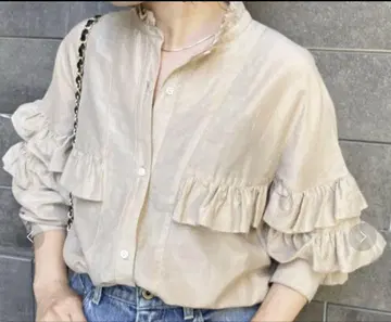 스픽 앤 스팬 코튼 실크 티어드 프릴