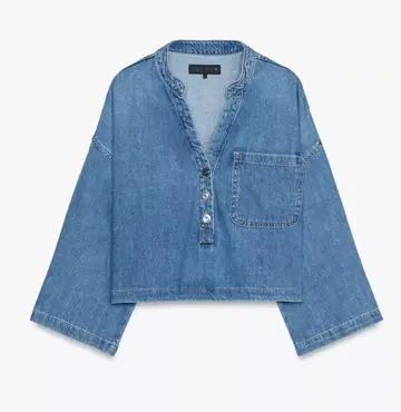자라 ZARA 데님 스탠다드 컬러 셔츠