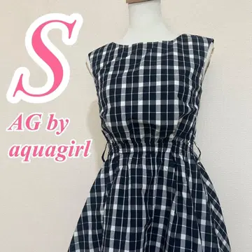 AG by aquagirl 네이비 화이트 체크 원피스 S