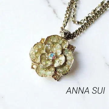 ANNA SUI 안나수이 롱 목걸이 플라워 꽃 반짝이는 스톤