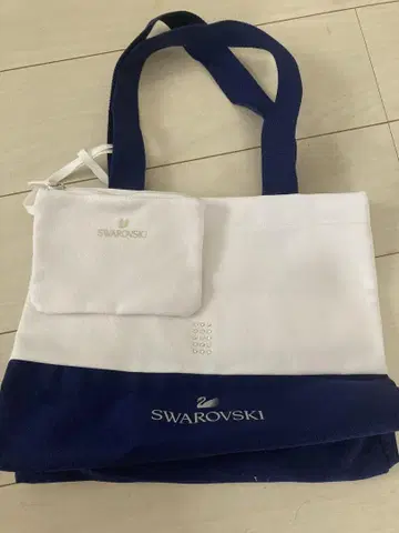 Swarovski 토트백 화이트/네이비