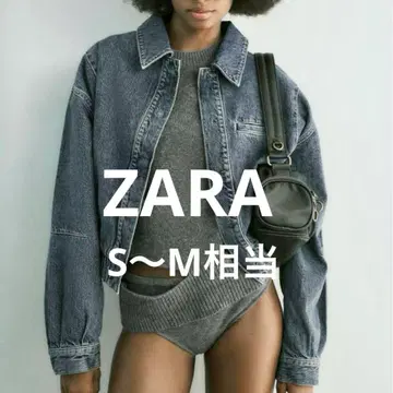 컨디션 최상 ZARA 데님 봄버 자켓 숏 기장 블루종 카라 부착 S~M