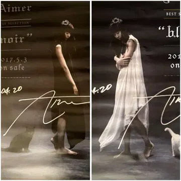 Aimer 사인 포함 포스터 'noir' 'blanc' 2장 세트