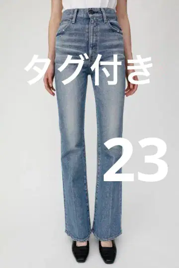 택 포함 새상품 MOUSSY MVS FLARE 플레어 데님 23인치 블루