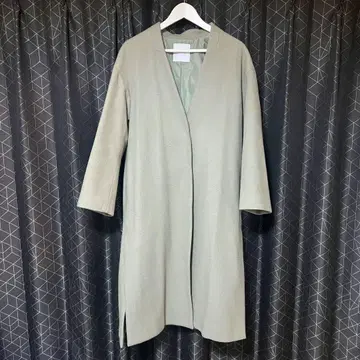 그레이 플리스풍 롱 코트