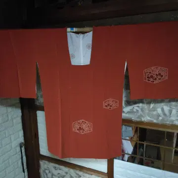오렌지 컬러 꽃무늬 자수 겉옷