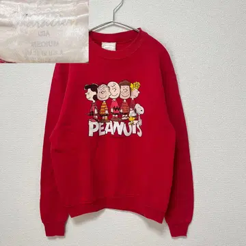 80s~90s PEANUTS 스누피 빈티지 USA제 맨투맨 빨간색