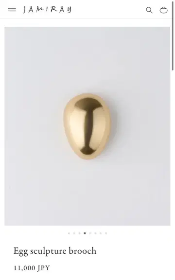 새상품 JAMIRAY 브로치 Egg sculpture brooch