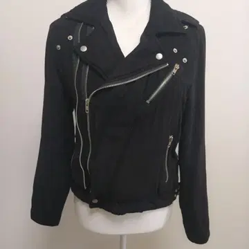 블랙 더블 라이더 자켓