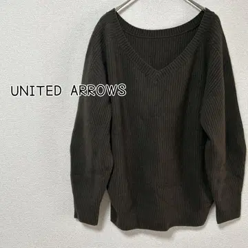 [ 새상품급 ] UNITED ARROWS 니트 스웨터 V넥 카키 울