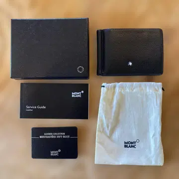 MONT BLANC 이단 접이식 지갑 블랙 가죽