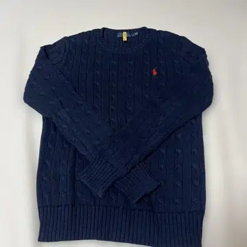POLO 네이비 케이블 니트 스웨터
