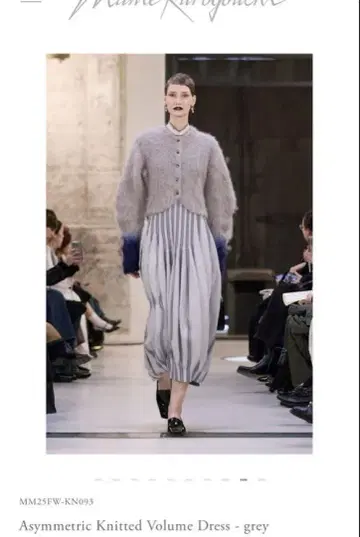 Asymmetric Knitted Volume Dress - grey