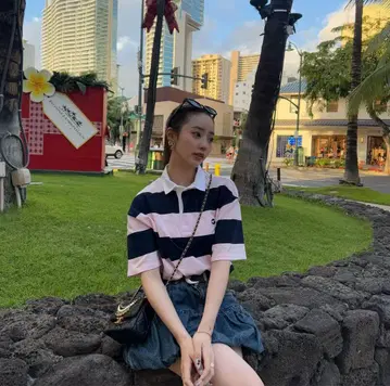 나카마치 아야 착용 coperni 핑크 피케 셔츠