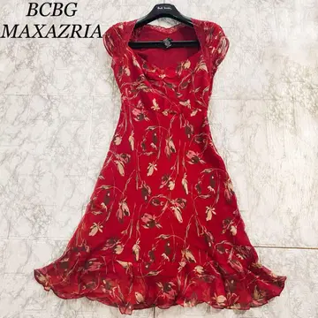 BCBG MAXAZRIA 원피스 드레스 꽃무늬 레이스 실크 빨간색 결혼식