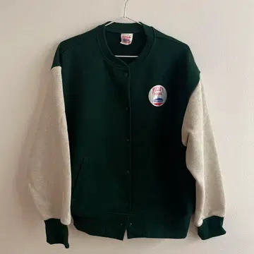 [ 미사용 ] FREAK'S STORE 바시티 자켓 다크 그린