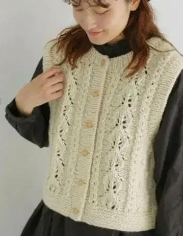 츠하루 바이 사만사 모스모스 [ 페루 니트 ] 앞뒤 착용 니트 베스트