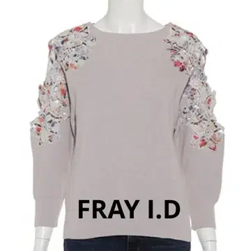 FRAY I.D 상의 자수 어깨 트임 니트